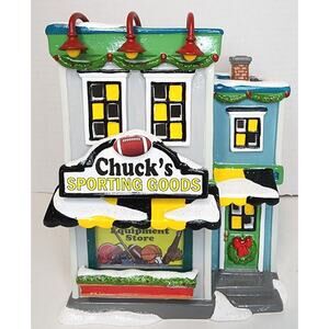 Dept 56 Peanuts Village CHUCK'S SPORTING GOODS BRAND NEW box Is ripped On 1 side